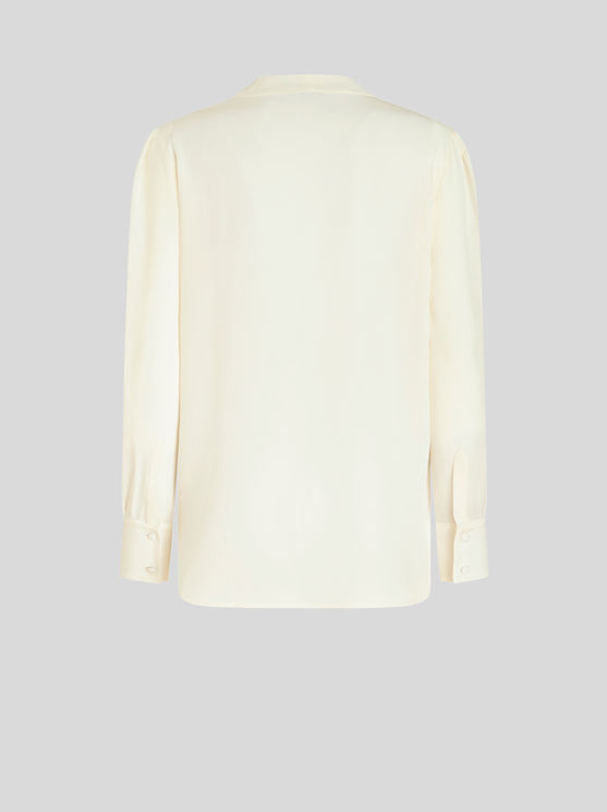 Shop Etro Silk Top With Crossover Detail In White