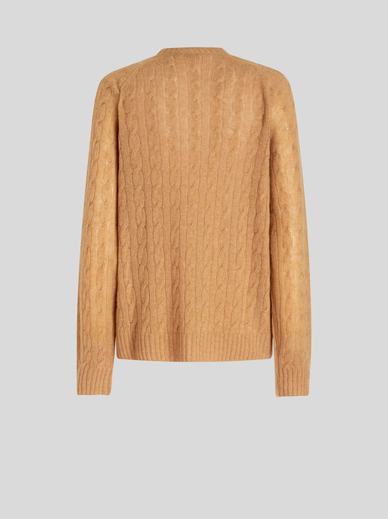 Shop Etro Round Neck Cashmere Jumper In Beige