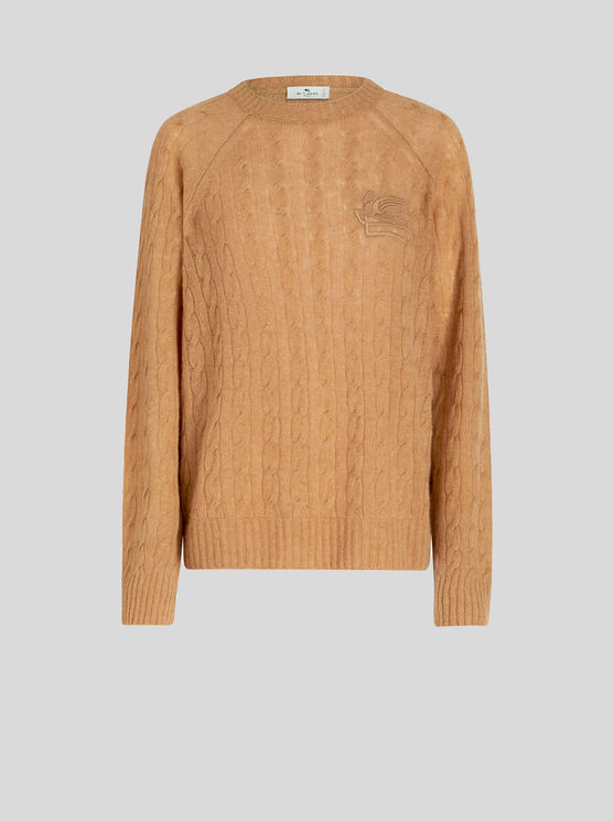 Shop Etro Round Neck Cashmere Jumper In Beige