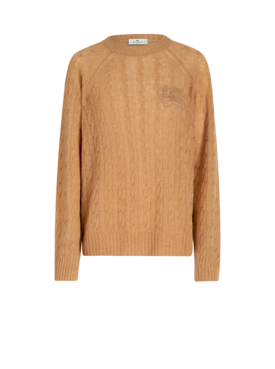 Shop Etro Round Neck Cashmere Jumper In Beige