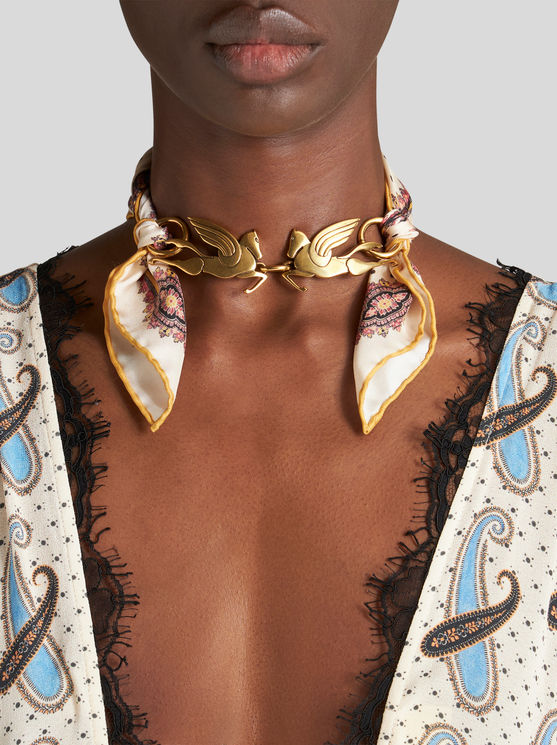 Etro Scarf Pin With Pegaso In Gold