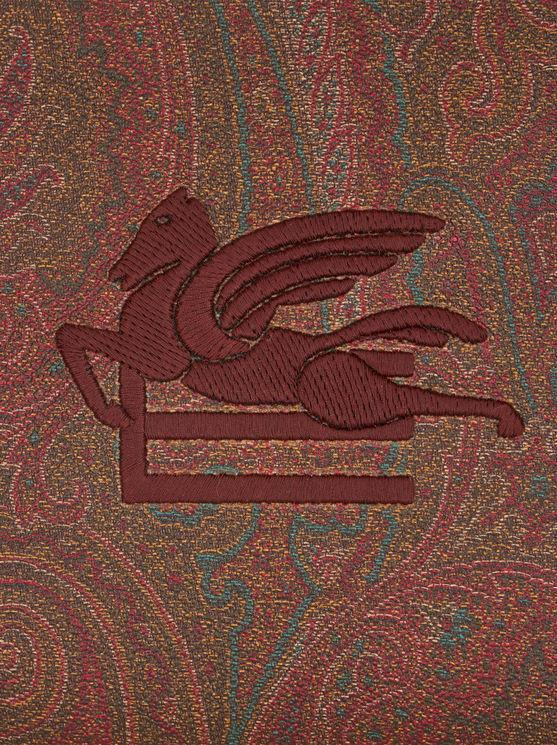 Etro Large Paisley Love Trotter Pouch In Red