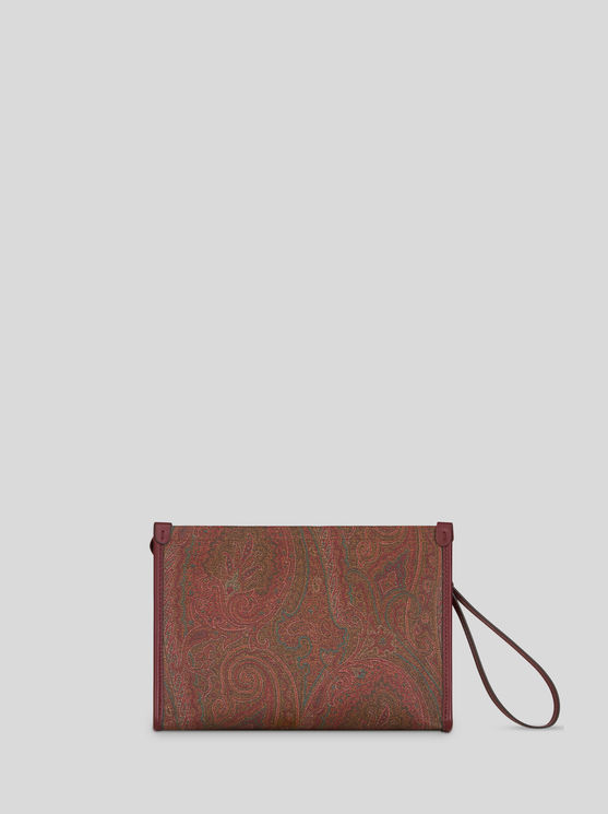 Etro Large Paisley Love Trotter Pouch In Red