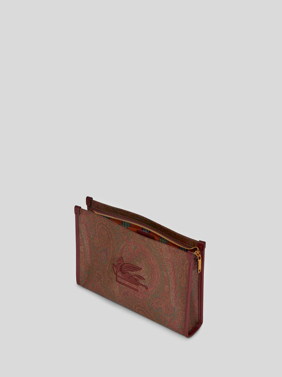 Etro Large Paisley Love Trotter Pouch In Red