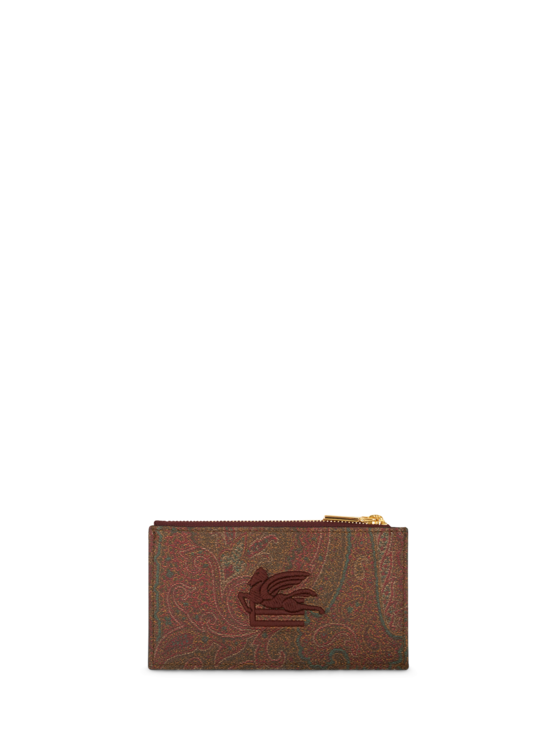 Etro Paisley Card Holder In Red