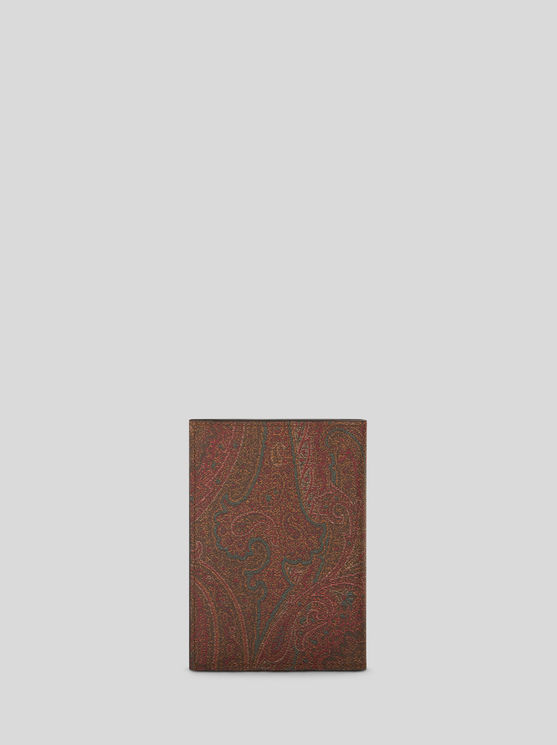 Shop Etro Paisley Passport Holder With Pegaso In Red