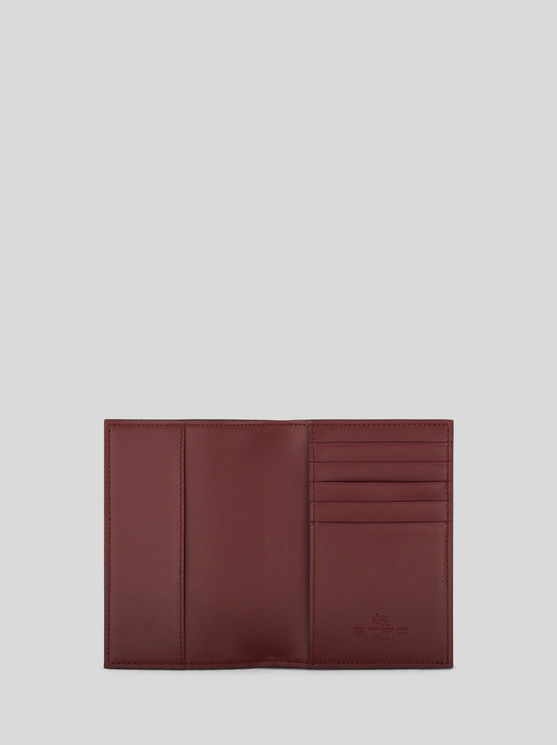 Shop Etro Paisley Passport Holder With Pegaso In Red