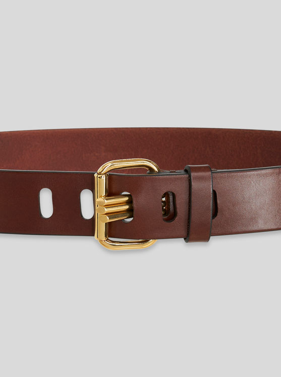 Shop Etro Leather Belt In Brown