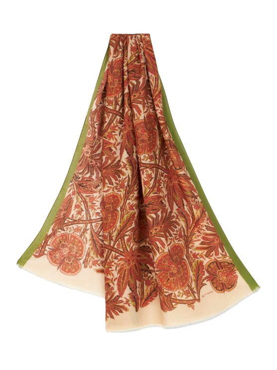 ETRO FLORAL CASHMERE AND SILK SCARF