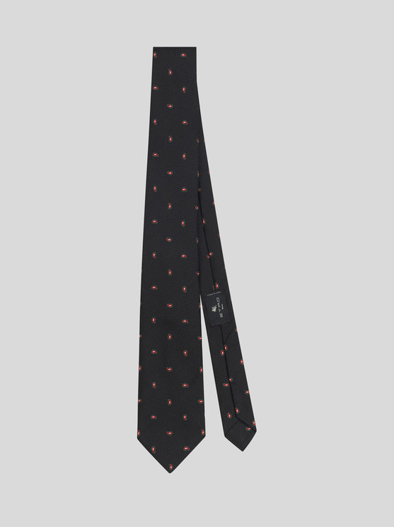 Shop Etro Silk Tie With Micro Paisley In Brown