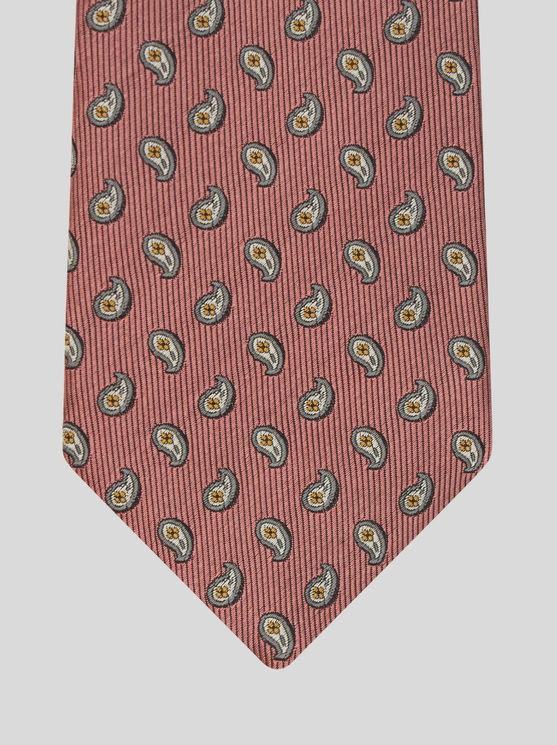 Shop Etro Micro Paisley Tie In Pink