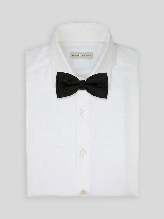 Shop Etro Jacquard Bow Tie In Black