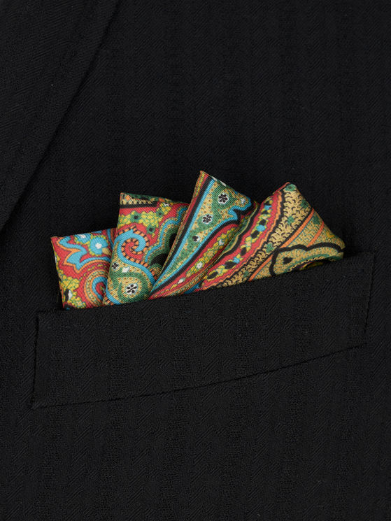 Shop Etro Pocket Square With Print In Red