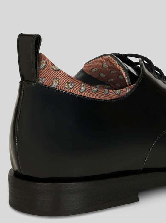 Shop Etro Lace-up Shoes With Paisley Pattern In Black