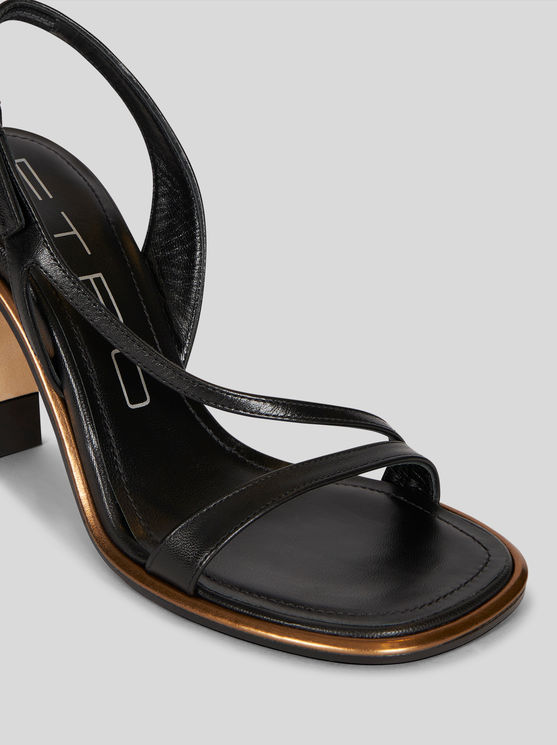 Shop Etro Leather Sandals And Straps In Black