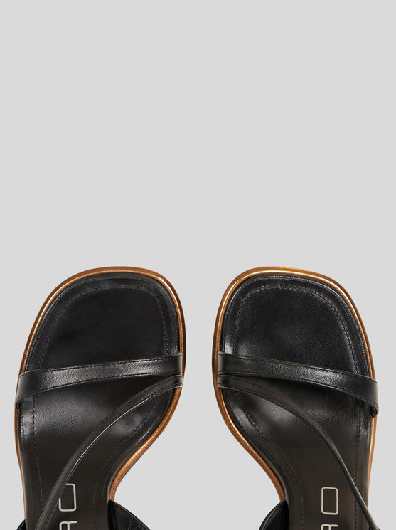 Shop Etro Leather Sandals And Straps In Black