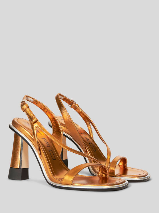 Etro Leather Sandals And Straps In Gold