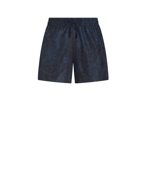 Shop Etro Paisley Print Swim Shorts In Navy Blue