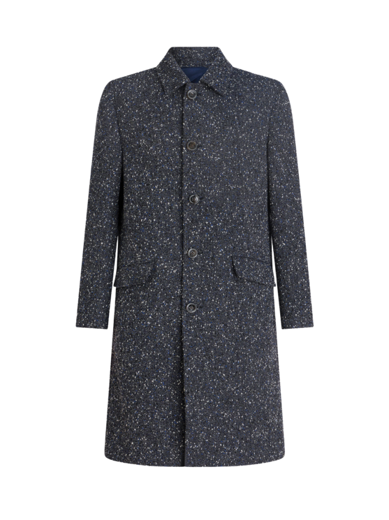 ETRO WOOL COAT WITH KNOPPED FABRIC