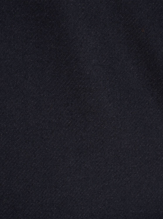 Shop Etro Wool And Cashmere Coat With Logo On Rear In Navy Blue