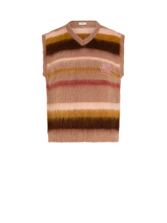 ETRO STRIPED WAISTCOAT WITH LOGO