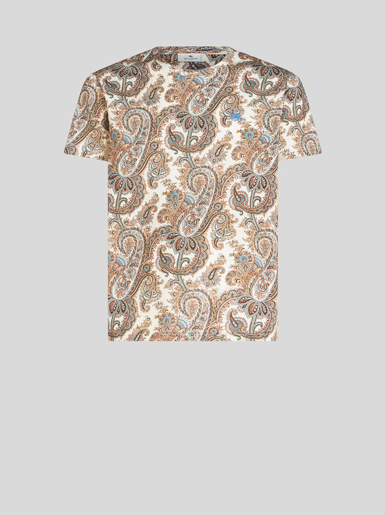 Shop Etro Paisley Cotton T-shirt In White