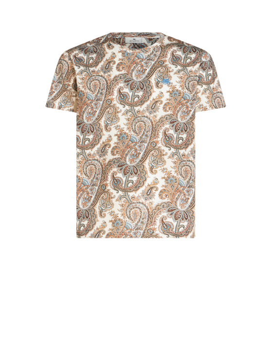 Shop Etro Paisley Cotton T-shirt In White