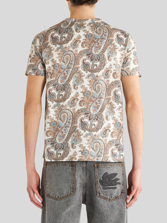 Shop Etro Paisley Cotton T-shirt In White