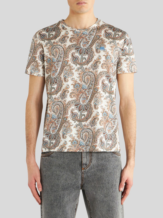 Shop Etro Paisley Cotton T-shirt In White