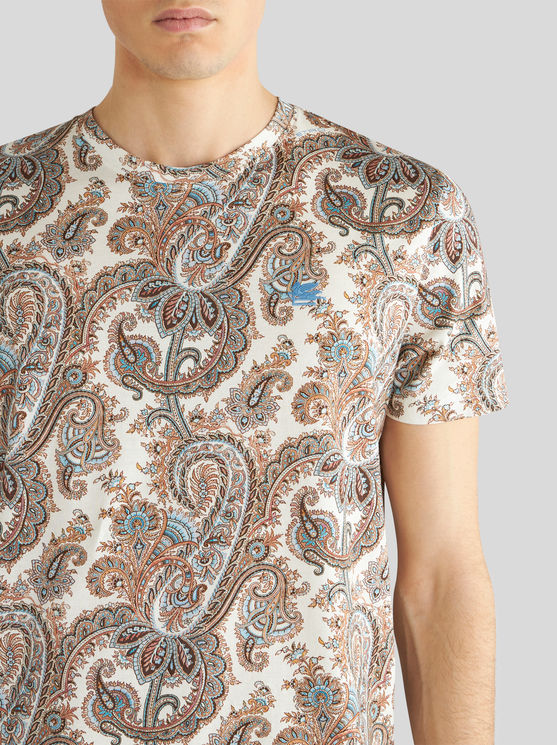 Shop Etro Paisley Cotton T-shirt In White