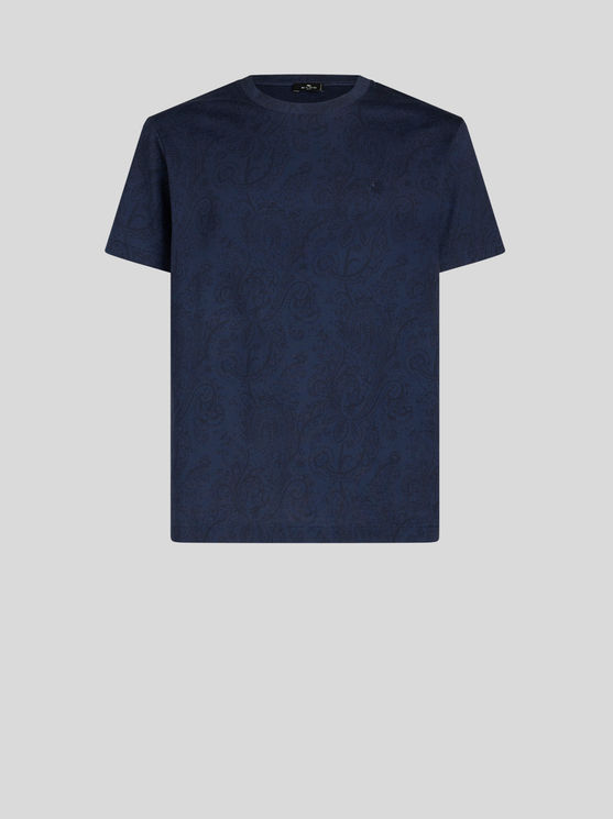 Shop Etro Paisley Pattern T-shirt In Navy Blue