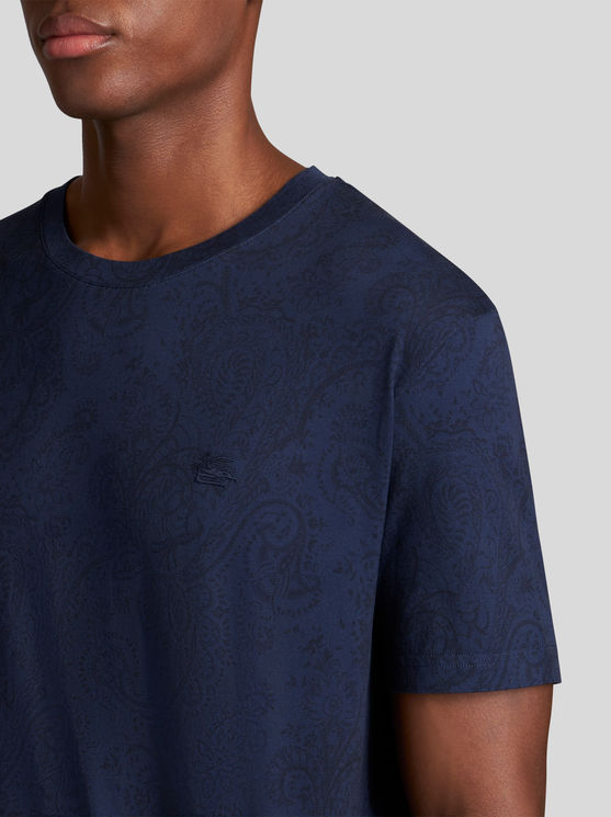 Shop Etro Paisley Pattern T-shirt In Navy Blue