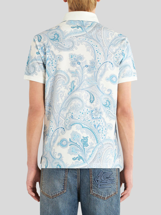 Shop Etro Ornamental Paisley Polo Shirt In White