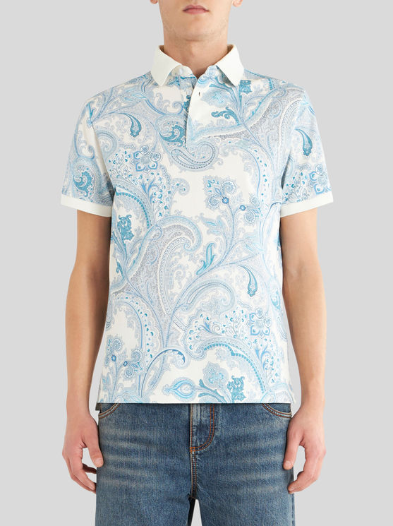 Shop Etro Ornamental Paisley Polo Shirt In White