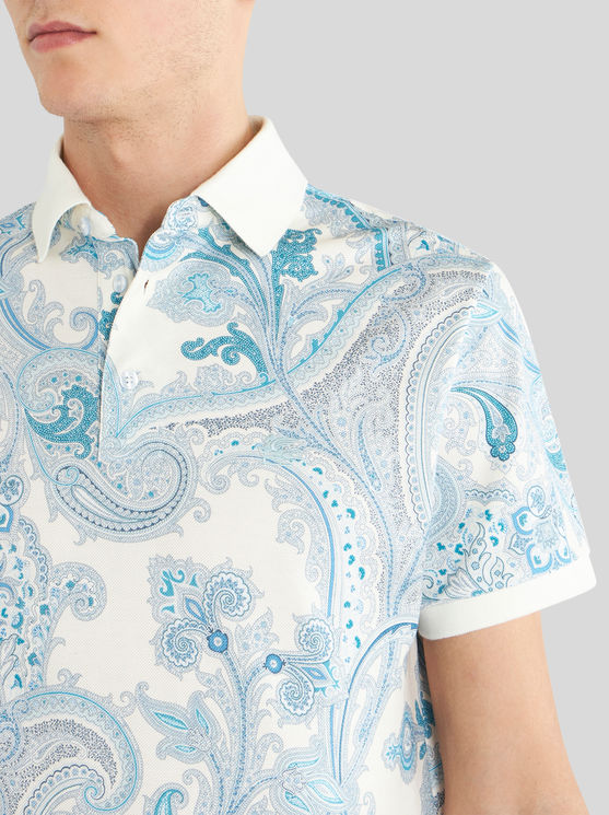 Shop Etro Ornamental Paisley Polo Shirt In White