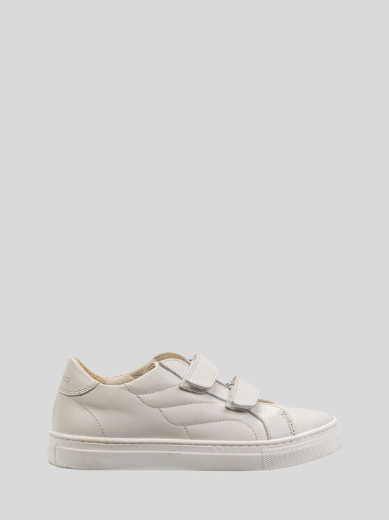 Shop Etro Kid's Leather Sneakers In White