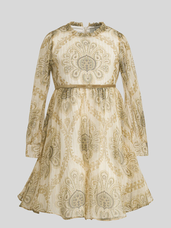 Shop Etro Kleid Aus Seiden-crepon Für Kinder In Gold