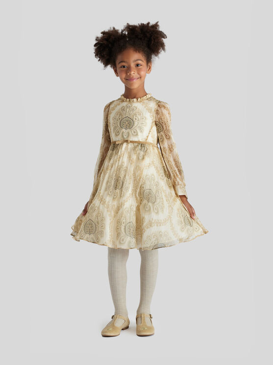 Shop Etro Kleid Aus Seiden-crepon Für Kinder In Gold