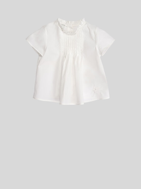 Shop Etro Baby Pleated Top In White