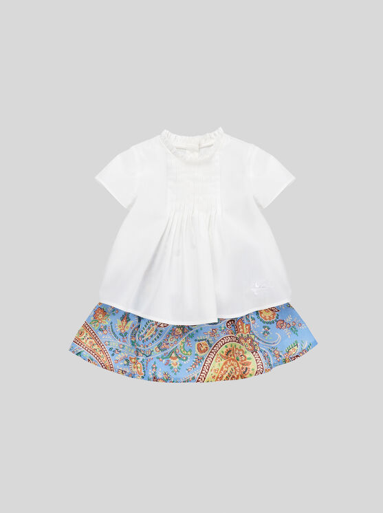 Shop Etro Baby Pleated Top In White