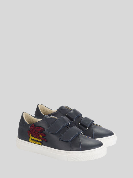 Shop Etro Sneakers For Children In Navy Blue