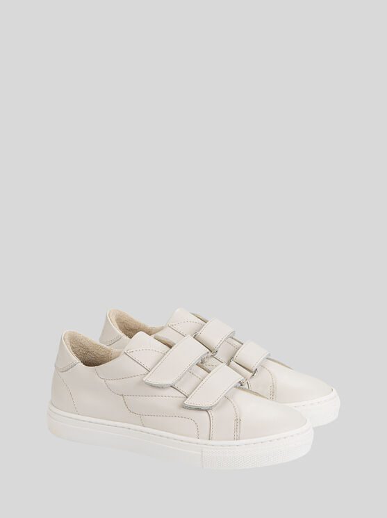 Shop Etro Topstitched Sneakers For Children In White