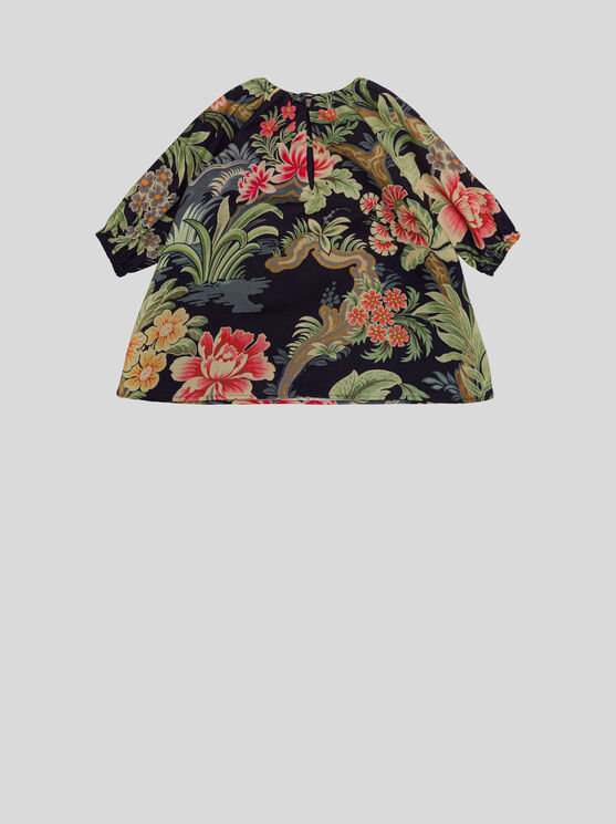 Shop Etro Floral Baby Dress In Navy Blue