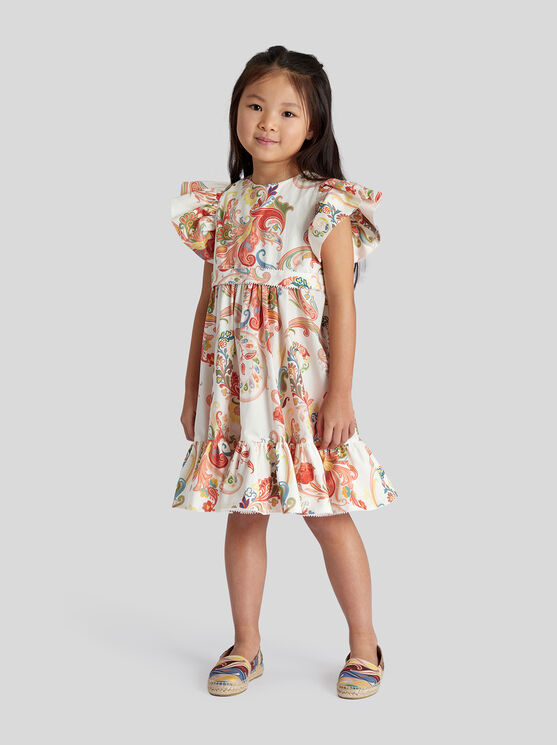 Shop Etro Summer Paisley Dress For Children In White