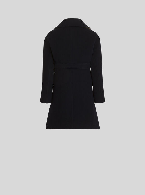 Shop Etro Double-breasted Coat For Children In Navy Blue