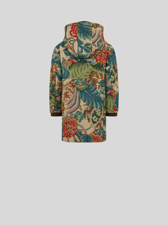 Shop Etro Jacquard Parka For Children In Multicolour