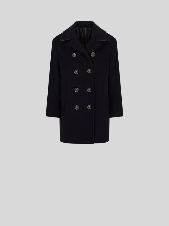 Shop Etro Double-breasted Coat For Children In Navy Blue