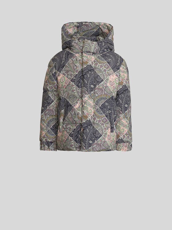 Shop Etro Down Jacket For Children In Navy Blue