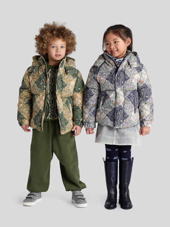 Shop Etro Down Jacket For Children In Navy Blue