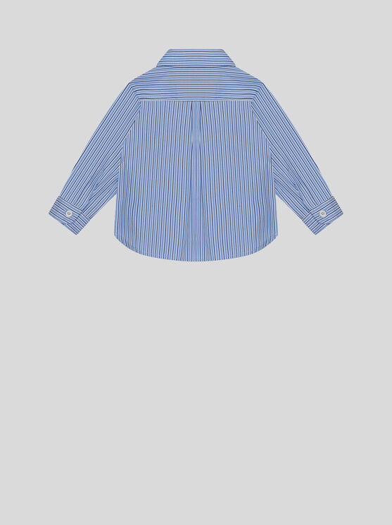 Shop Etro Striped Shirt For Babies In Light Blue